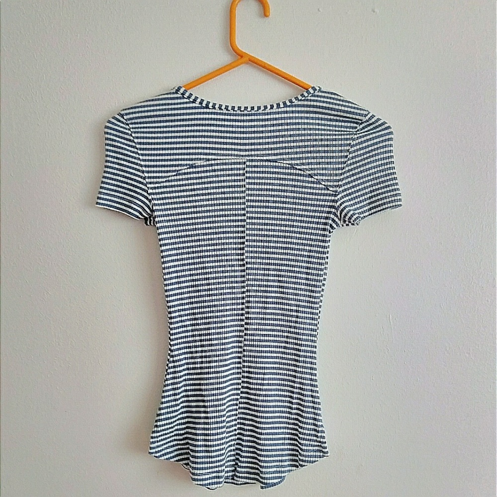 Free People Frenchi Striped Cutout Tee - Picture 4 of 5